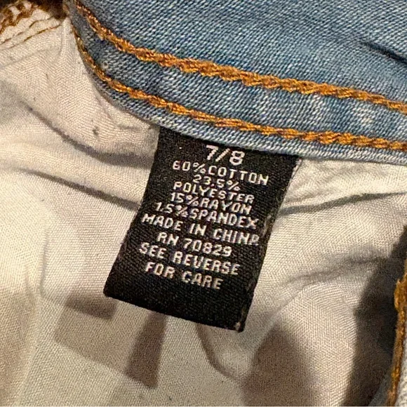 Rue 21 Bleached Acid Wash Denim Shorts Womens Size 7 Blue Jean Stretch Festival - Picture 4 of 9